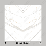 Gronza White 120x240cm 09mm – Book-Match Glossy Tile