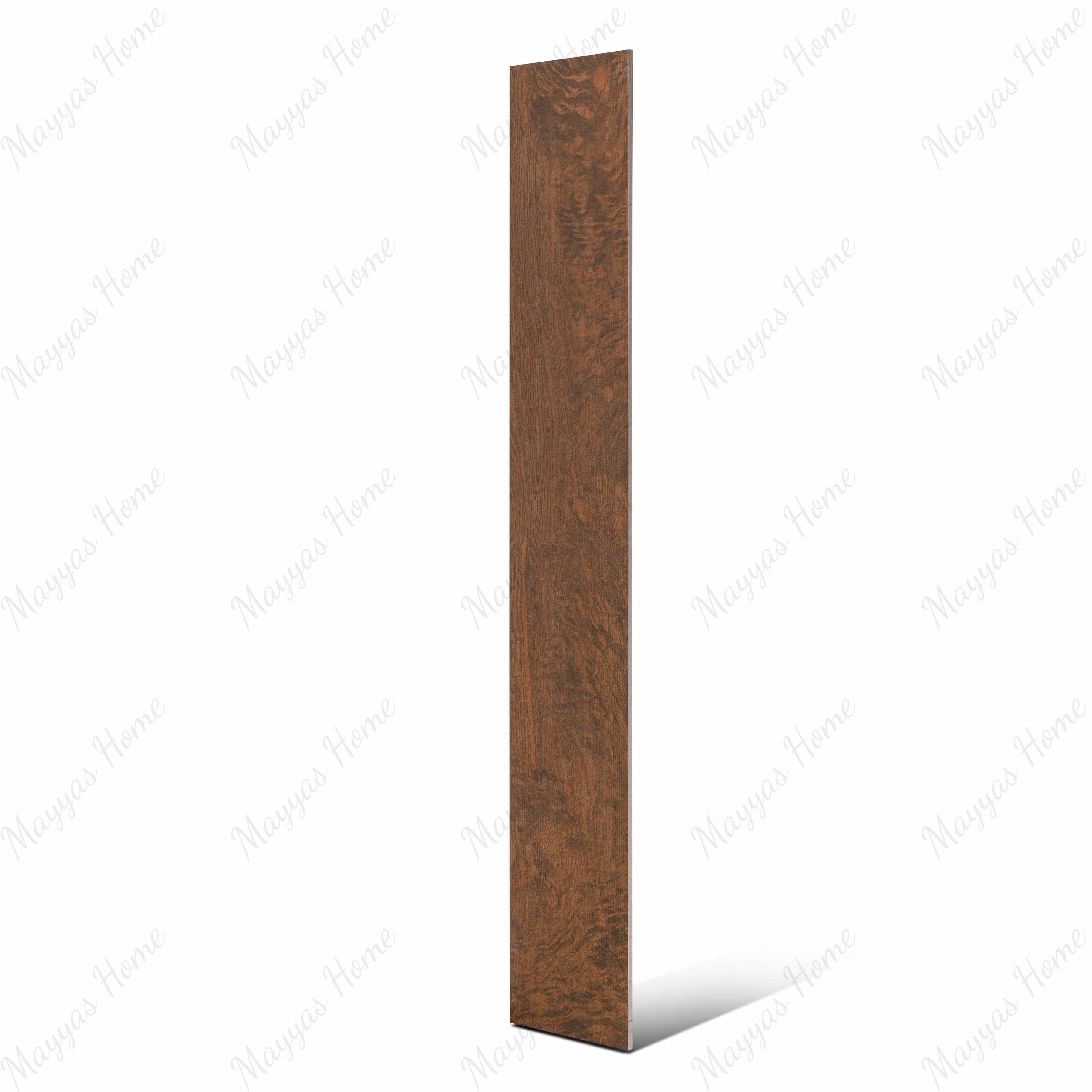 Rich walnut brown wood effect porcelain tile for luxury UAE interiors