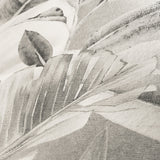 Sage Fog Matte porcelain slab flat view showing tropical banana leaf and calla lily pattern in sage green, grey, and ivory hues