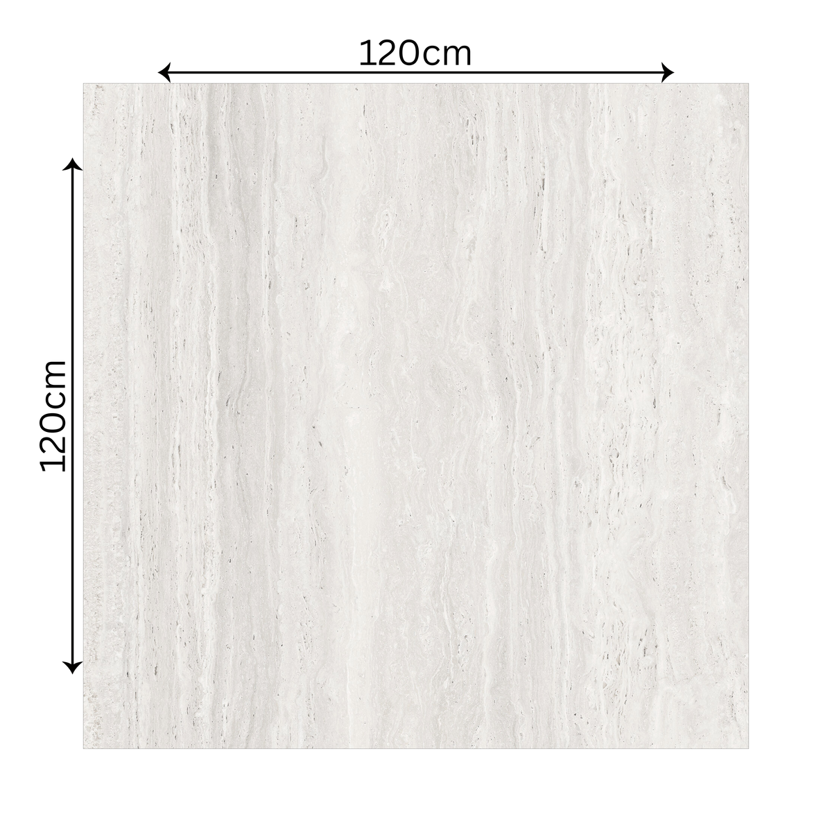 Roma Travertine Bianco 120x120cm 09mm – Matt
