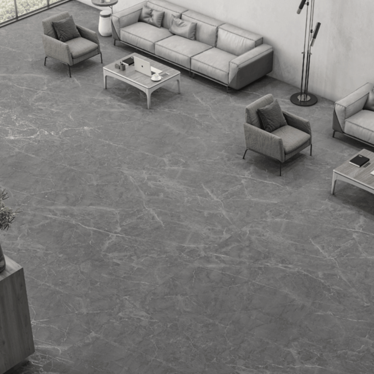 ATLANTA BLACK 120x240cm 09mm – Carving Matt Porcelain Tile