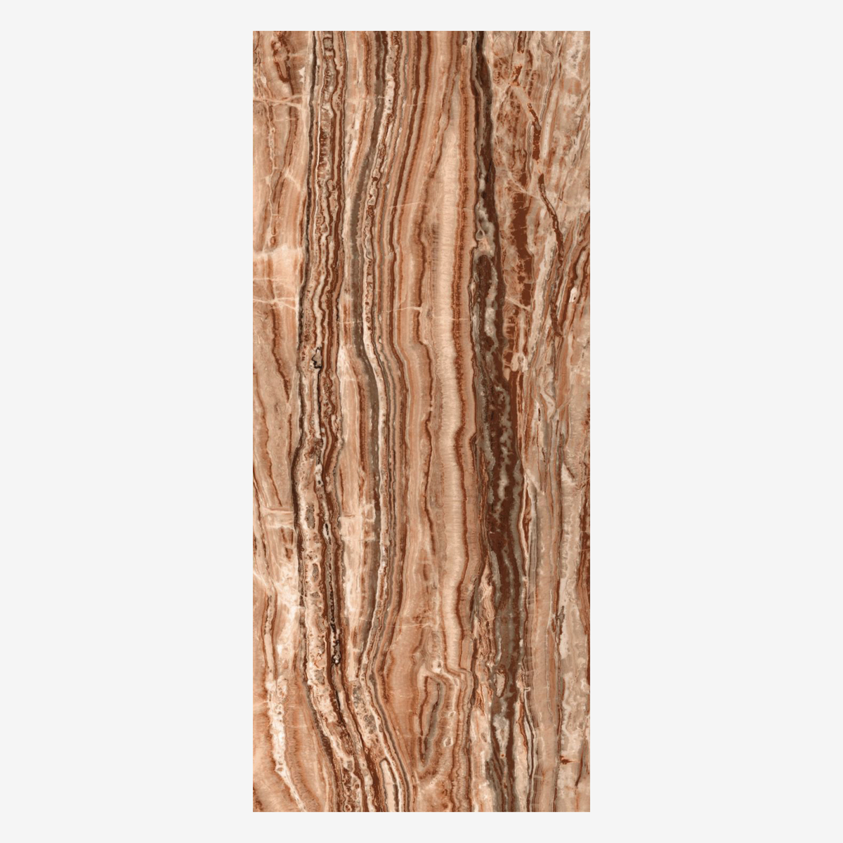 بلاط بورسلين لامع بلون بني عقيقي، مقاس 120 × 278 سم، سمك 6 مم