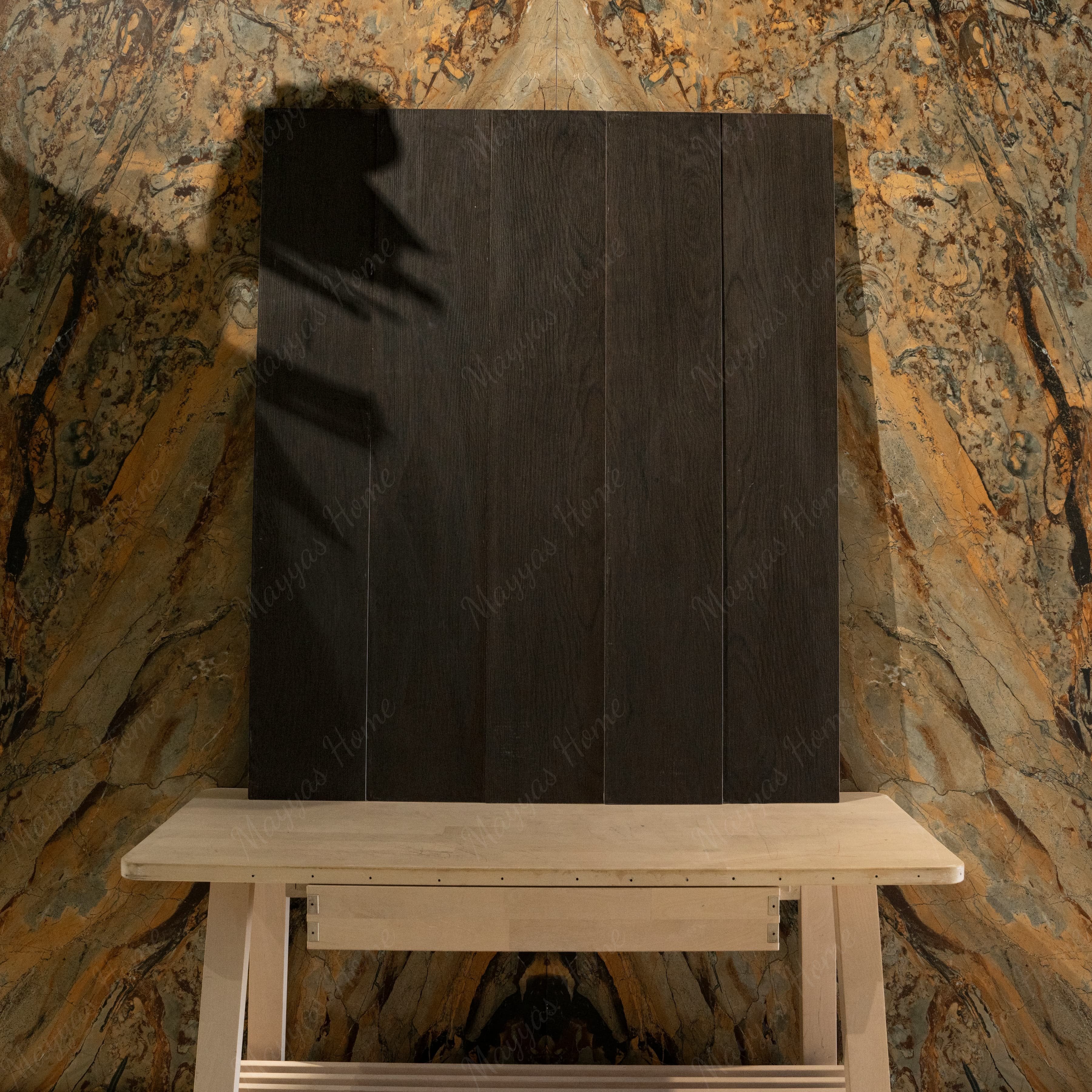 Dark wenge wood-look porcelain tile ideal for sophisticated flooring and walls