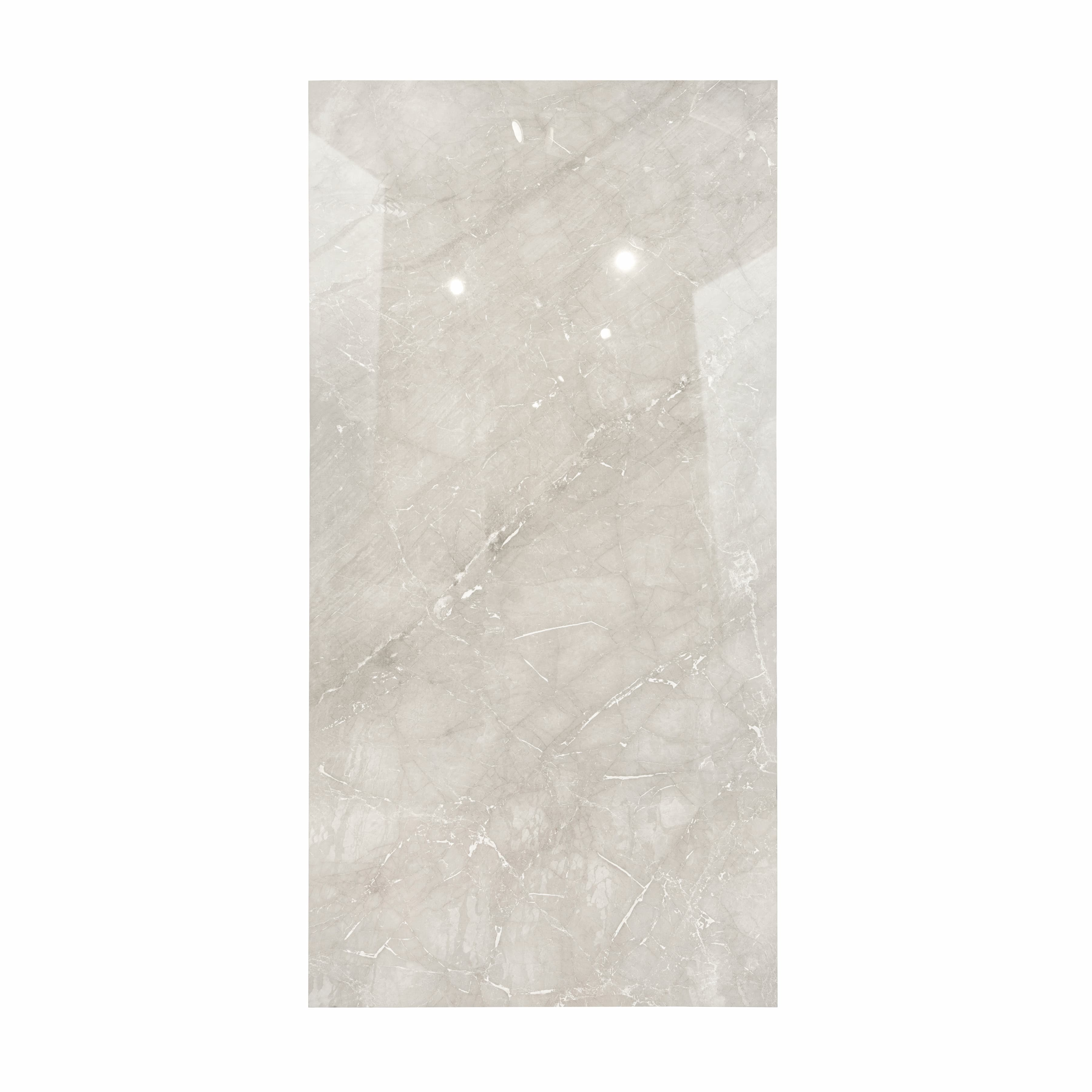 Omnia Grove 120x240cm glossy tile with natural marble design. Perfect for feature walls, luxury bathrooms, and modern living spaces.