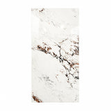 Statuario Rena 120x240cm glossy tile with grey veining on a white base. Durable and elegant, perfect for walls, floors, and modern luxury interiors.