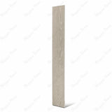 Vero White Ash large format porcelain wood-look plank angled view highlighting matte finish, realistic oak grain texture, and rectified edges