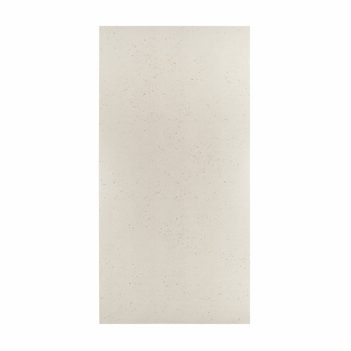 Berline Beige large format porcelain slab angled view highlighting matte concrete-look finish, fine terrazzo speckle, and rectified edges