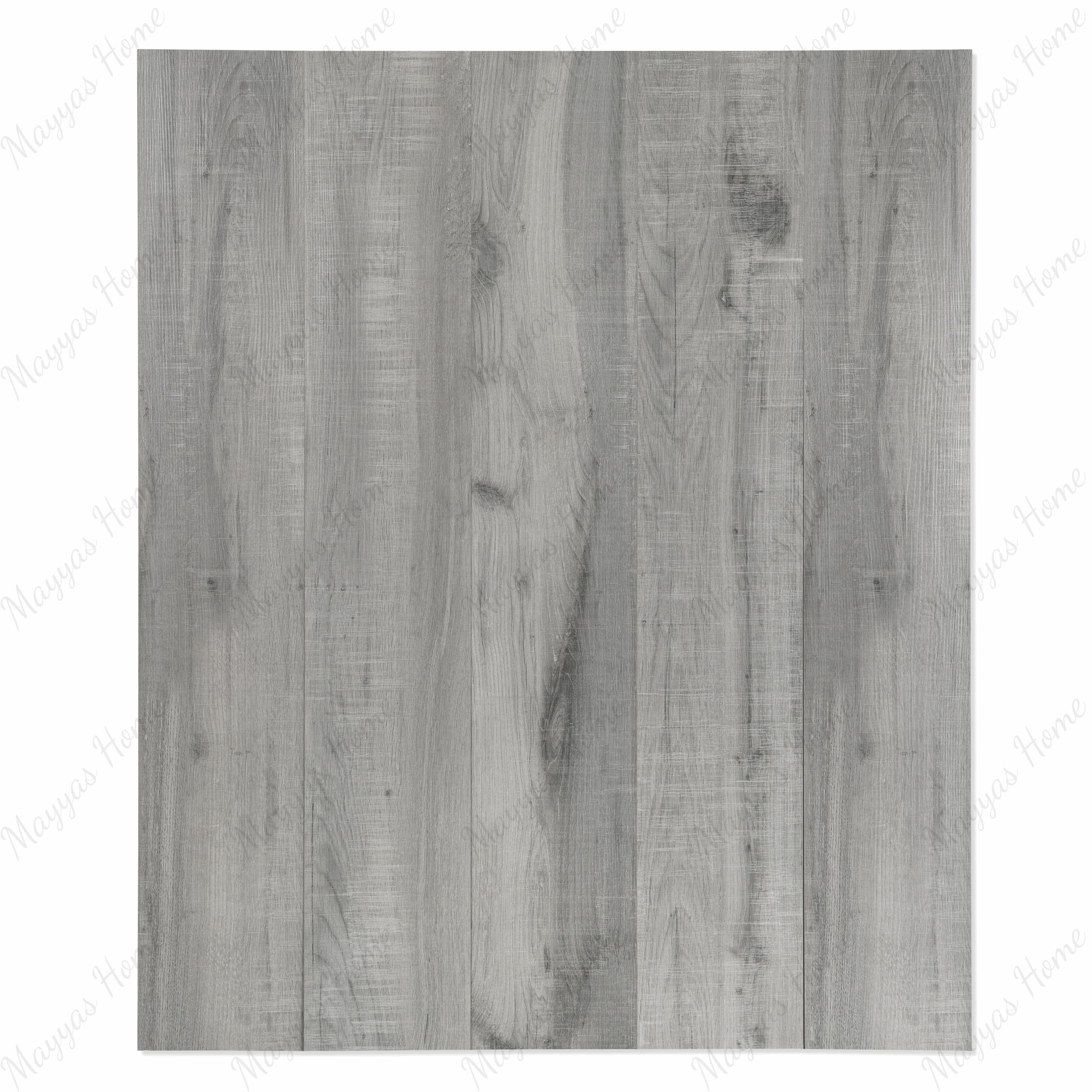Arizon Grigio large format porcelain wood-look plank angled view highlighting matte finish, realistic distressed grey timber texture, and rectified edges