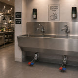 3-second timed mixer tap with hygienic pedal control, floor or wall installation and adjustable flow. Perfect for hospitals, kitchens and laboratories in UAE.