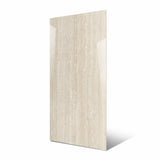 New Travertino Ivory 120x240cm glossy porcelain tile with travertine stone effect. Durable 9mm design for timeless walls and floors.