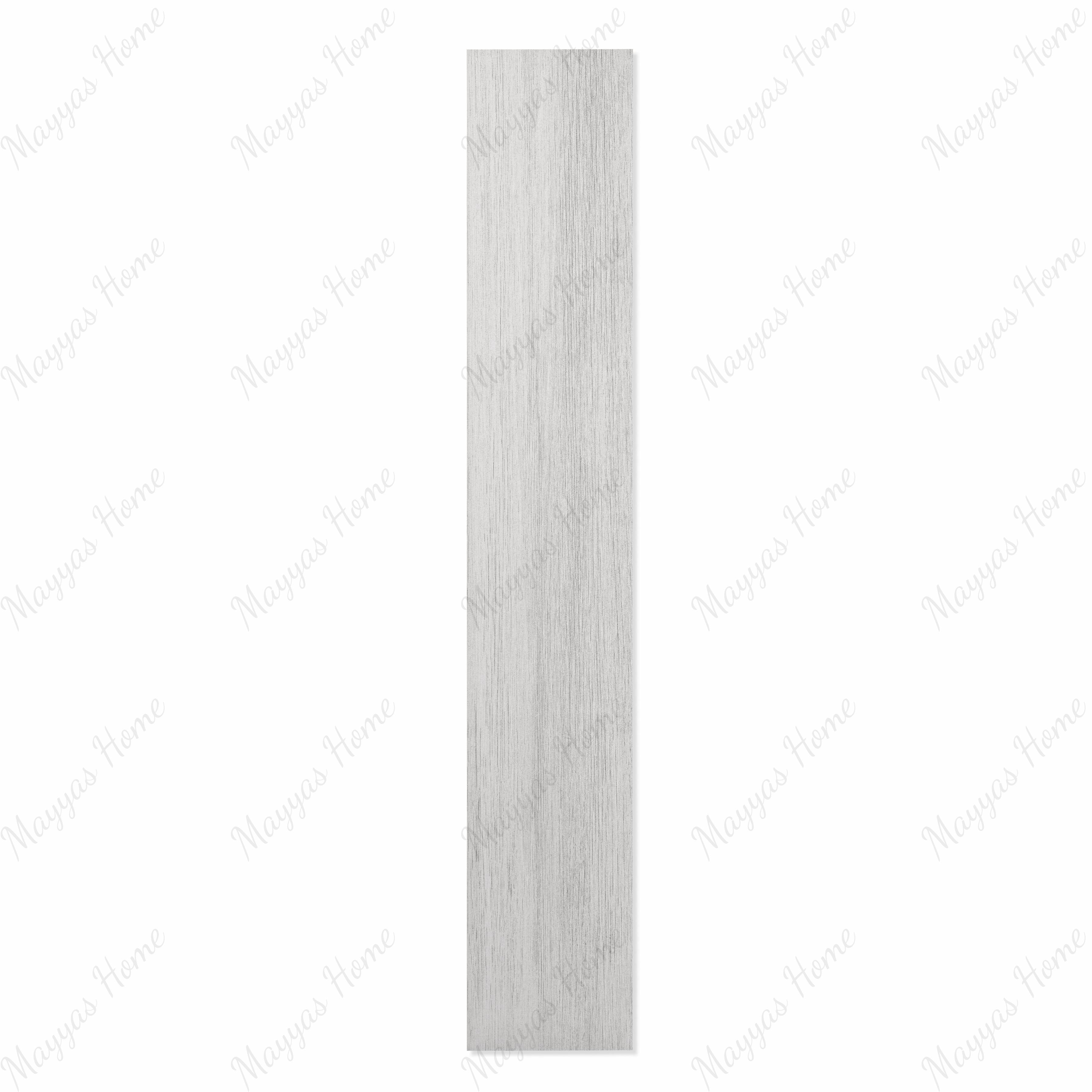 CIAZ WHITE 20x120cm porcelain tile features a matte white wood look, 09MM thick—perfect for clean, modern spaces needing brightness and durability.