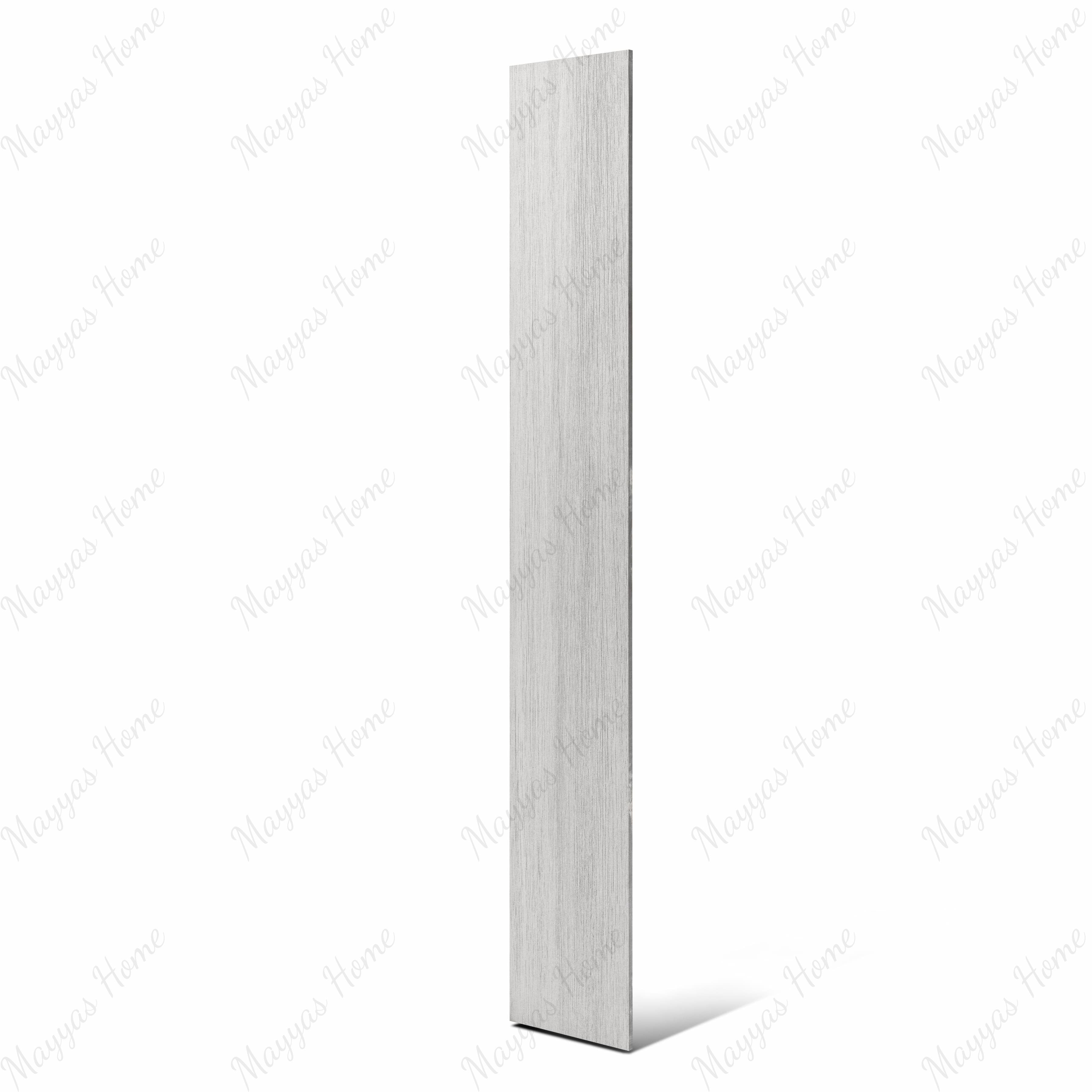 CIAZ WHITE 20x120cm porcelain tile features a matte white wood look, 09MM thick—perfect for clean, modern spaces needing brightness and durability.