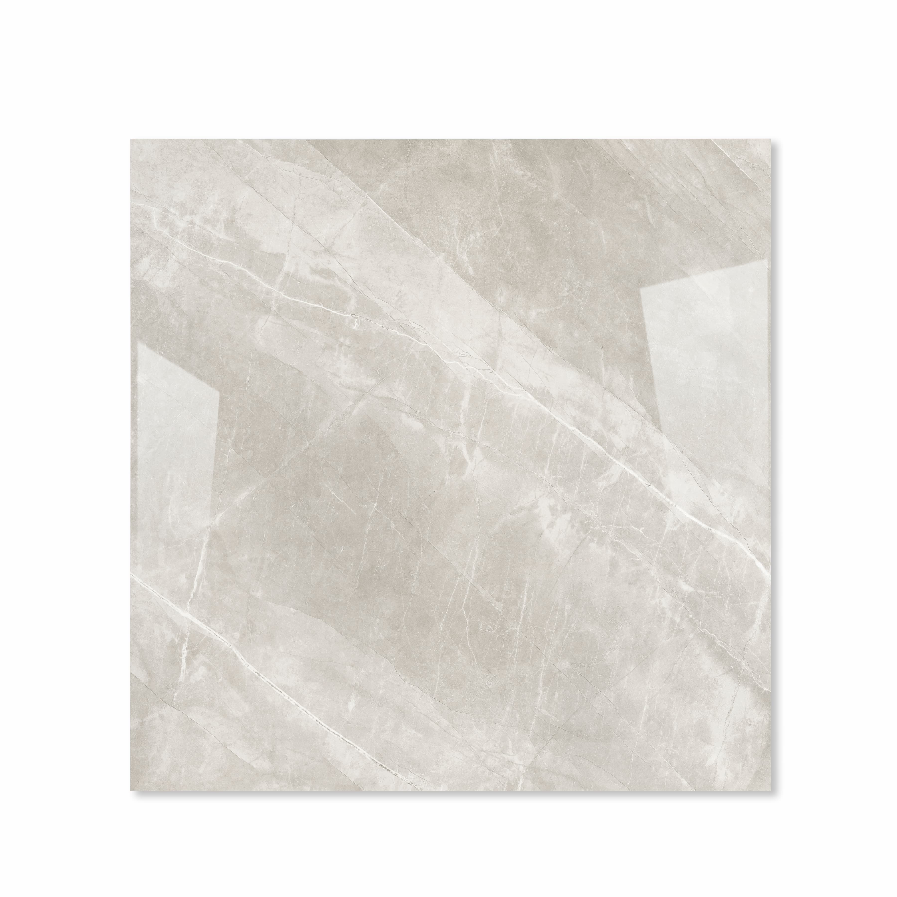 ARMANI ROMANO – 120x120cm glossy porcelain tile with beige marble effect. Ideal for elegant, modern interiors with seamless large format appeal.
