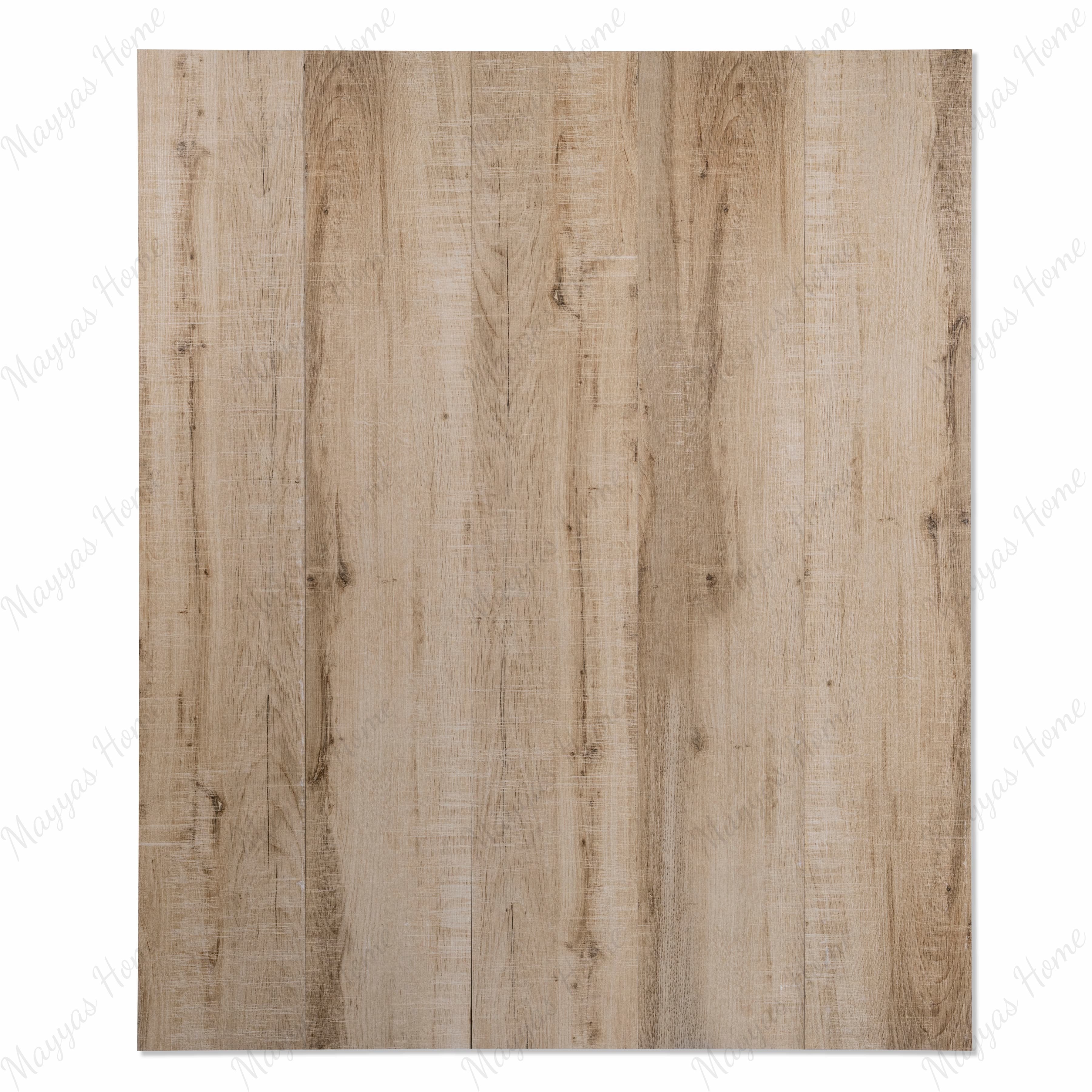 Arizon Crema large format porcelain wood-look plank angled view highlighting matte finish, realistic honey-oak texture, and rectified edges