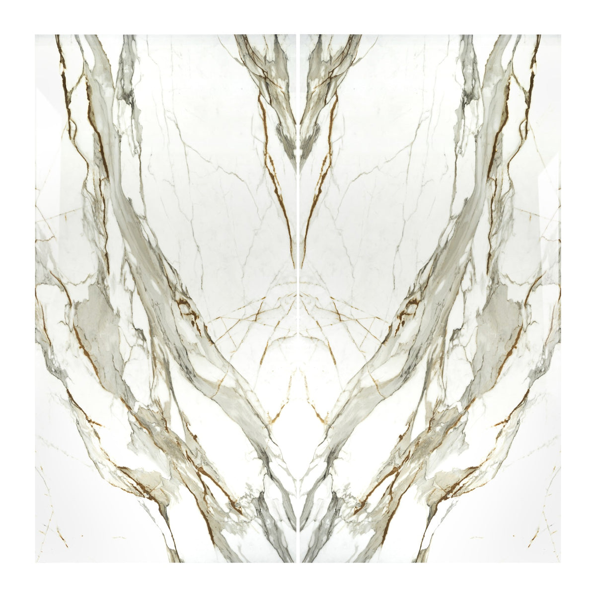 Hermitage 160x320cm 06mm – Book-Match Glossy Porcelain Tile