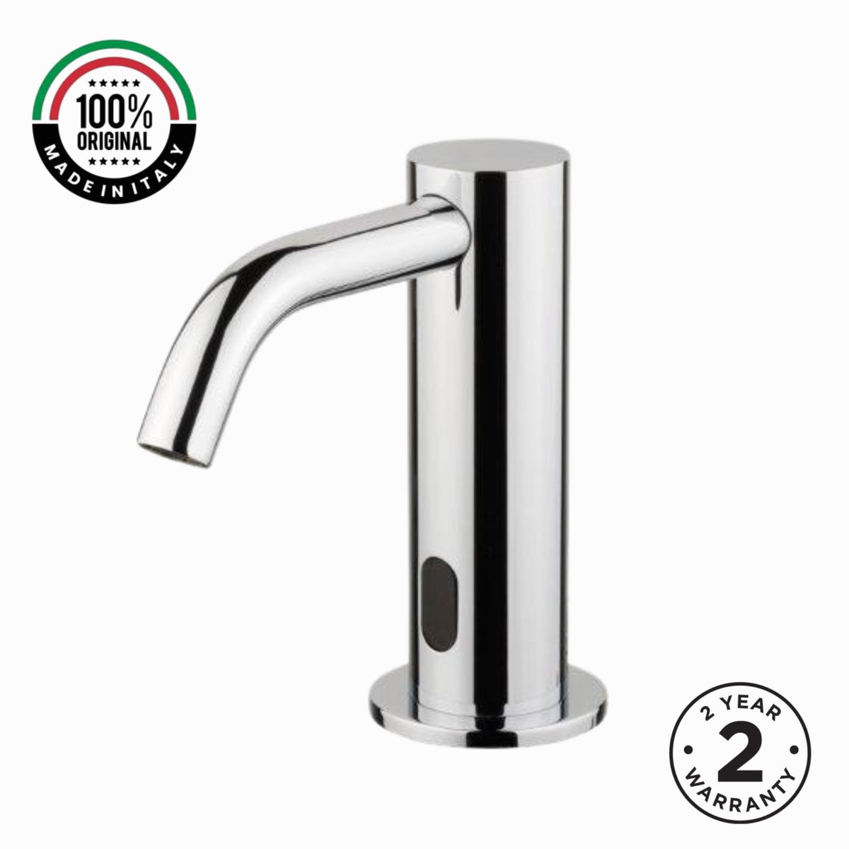 703502 electronic pre-mixed washbasin tap with mains-powered operation, above-counter installation, G 1/2” threaded connection, and adjustable flow limiter for efficient water control.