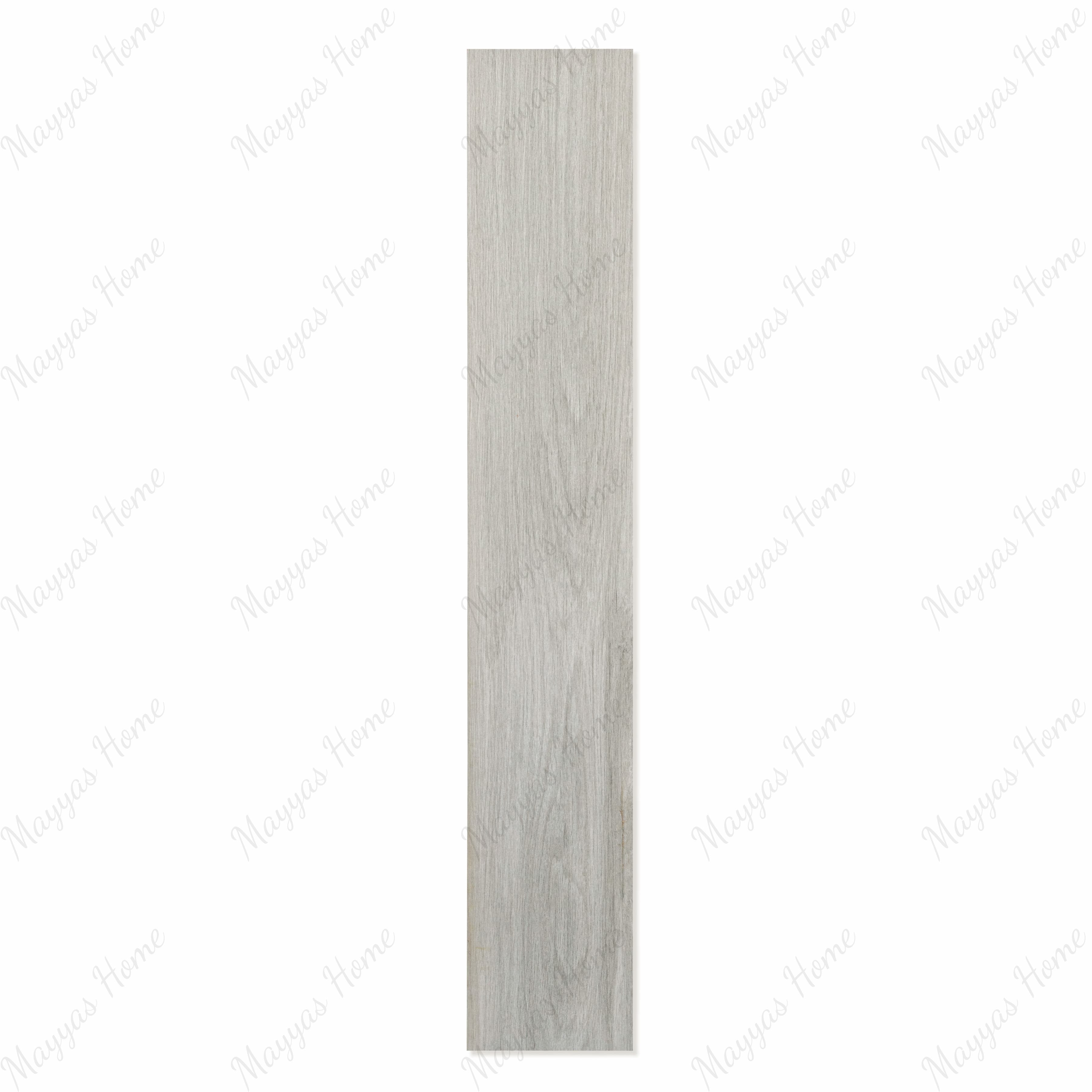 Spanish Grey wood-look porcelain plank tile with natural wood grain texture