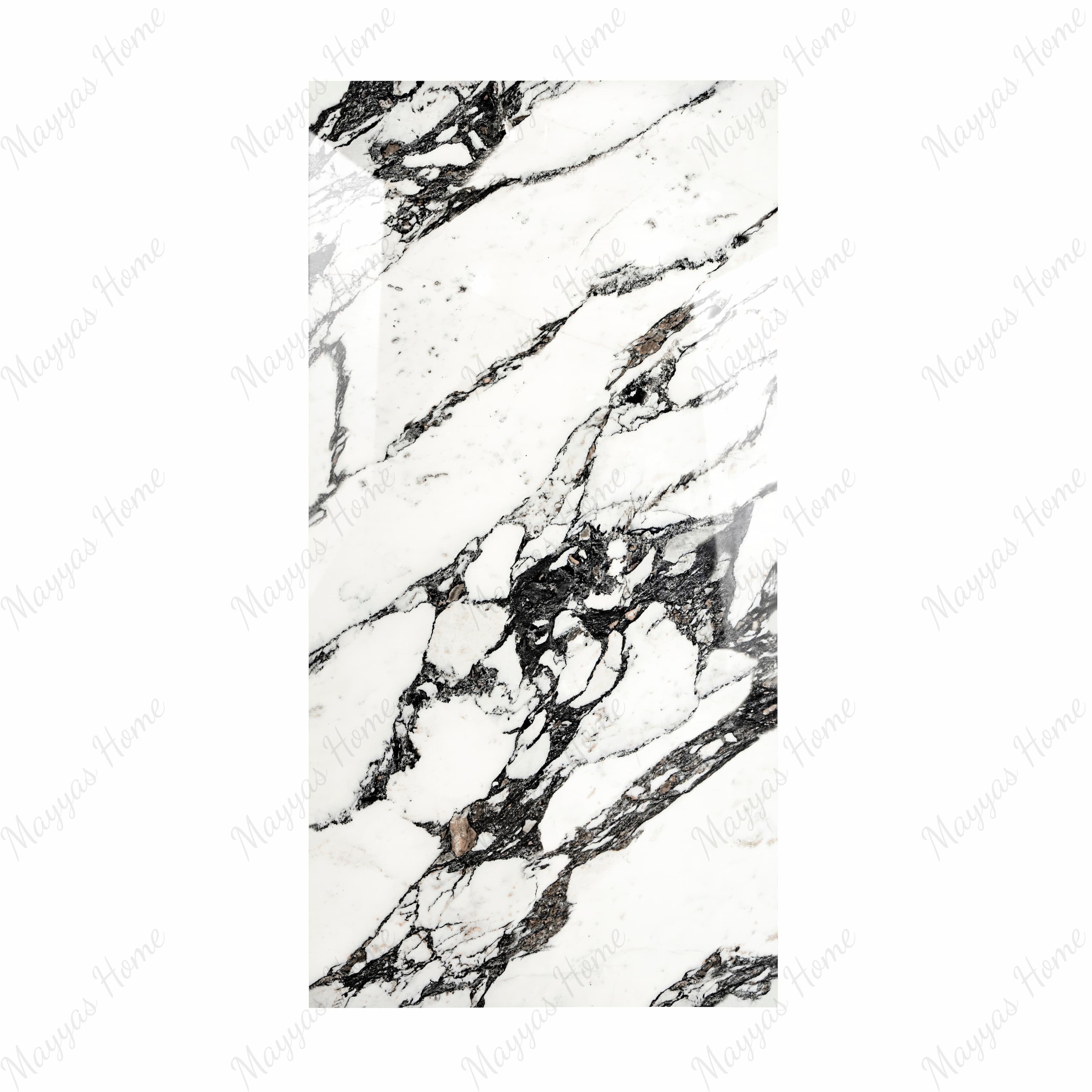 Impact Statuario porcelain slab displayed on easel against luxury backdrop showing crisp white marble surface with elegant grey veining for UAE interior design