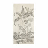 Hordix Crema Decor Matte porcelain slab displayed on easel against luxury backdrop showing botanical line-art design on cream base for UAE interior design