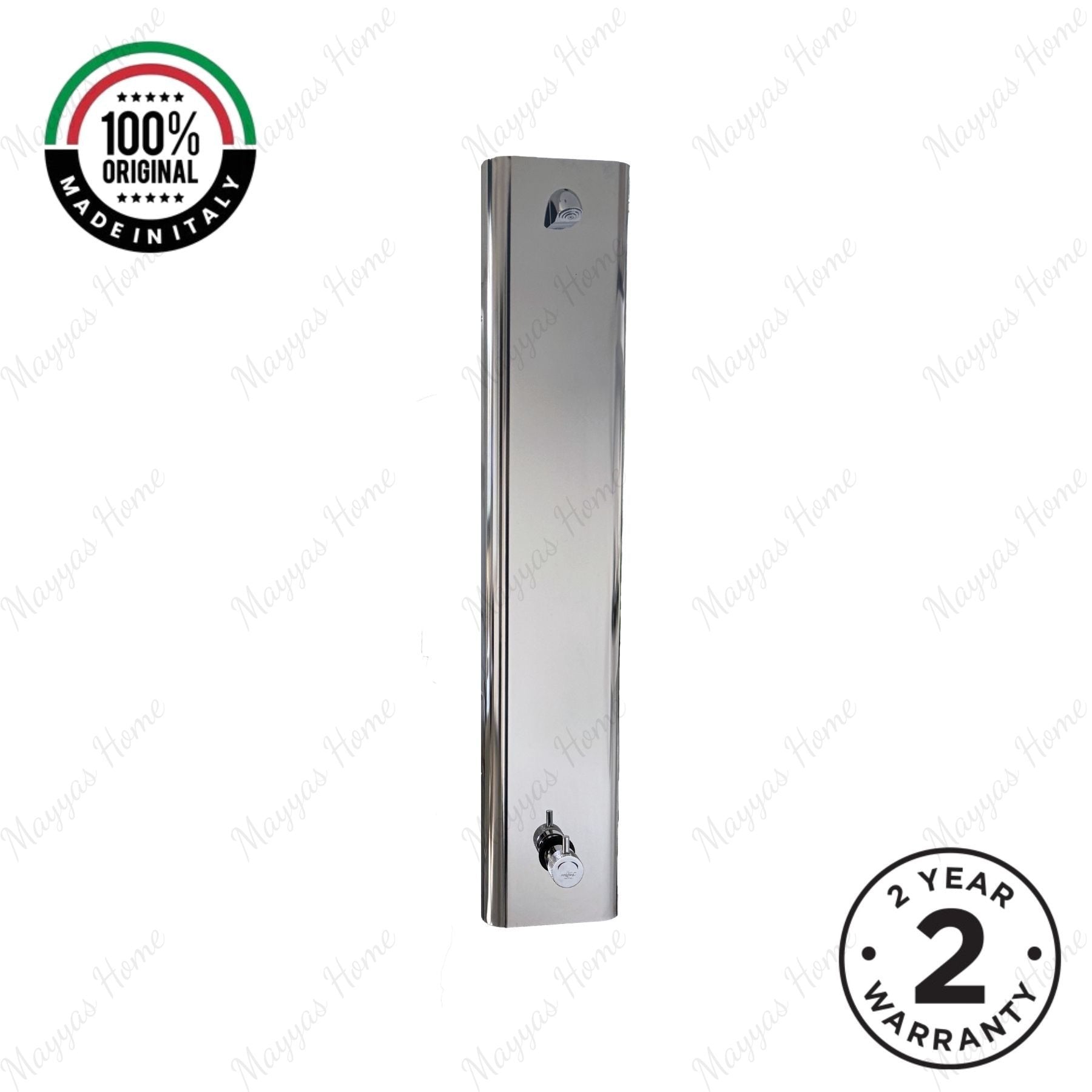 AISI 304 stainless steel shower panel with 15–25 second timed mixer tap, anti-hanging shower head and anti-vandal design for commercial facilities in UAE.