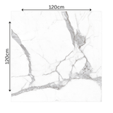 ALPS STATUARIO – 120x120cm glossy white marble look porcelain tile. A luxurious large format option ideal for modern floors and walls.