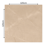 ARMANI BEIGE – 120x120cm glossy marble effect porcelain tile. Durable, elegant, and ideal for luxurious modern interiors and high-traffic spaces.