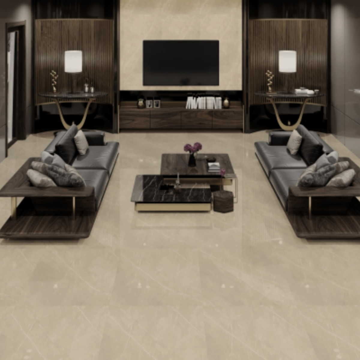 
ARMANI BROWN 120x278cm marble look tile with stunning veining in a luxurious glossy finish. A premium large format tile for elegant interiors.


