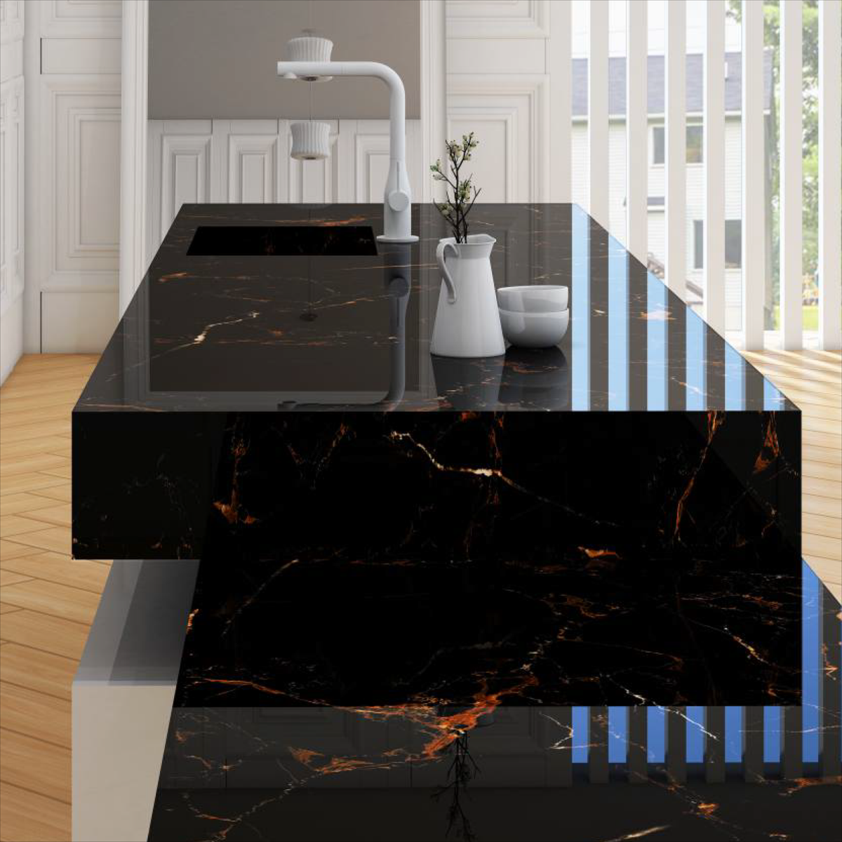 Add opulence to your space with luxurious stone look tiles in a radiant polished finish. Perfect for classic and modern designs with large format tiles.