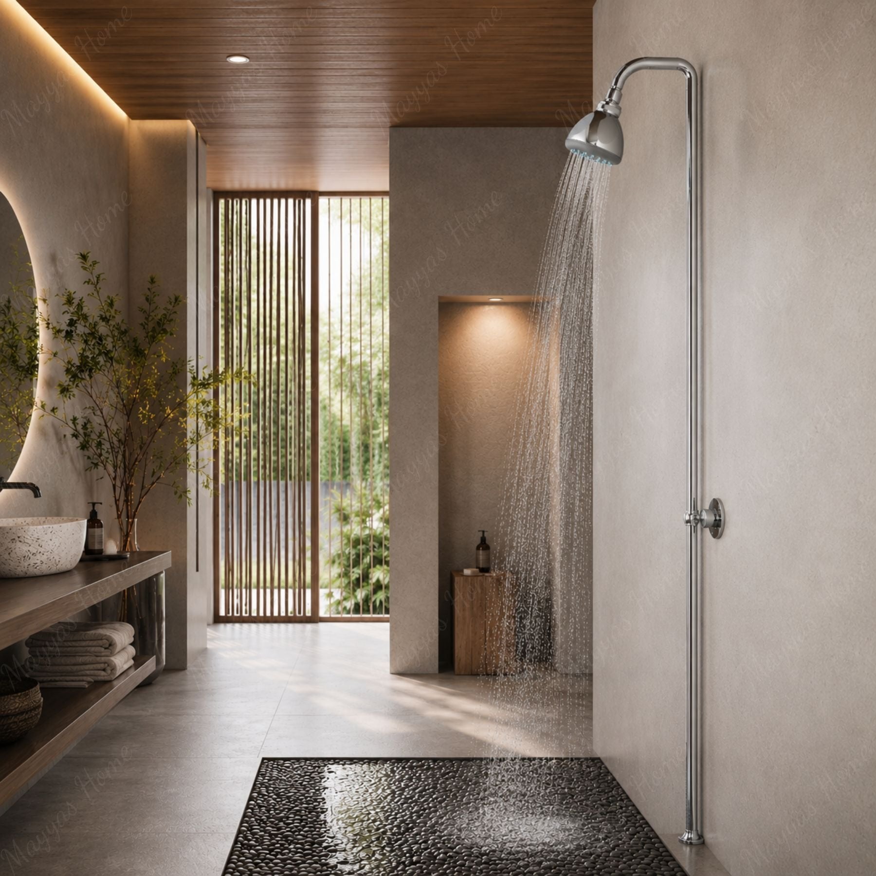 Adjustable ABS shower head with G1/2 female connection and chrome finish. Ideal for residential, hotel, healthcare and commercial shower installations across UAE.