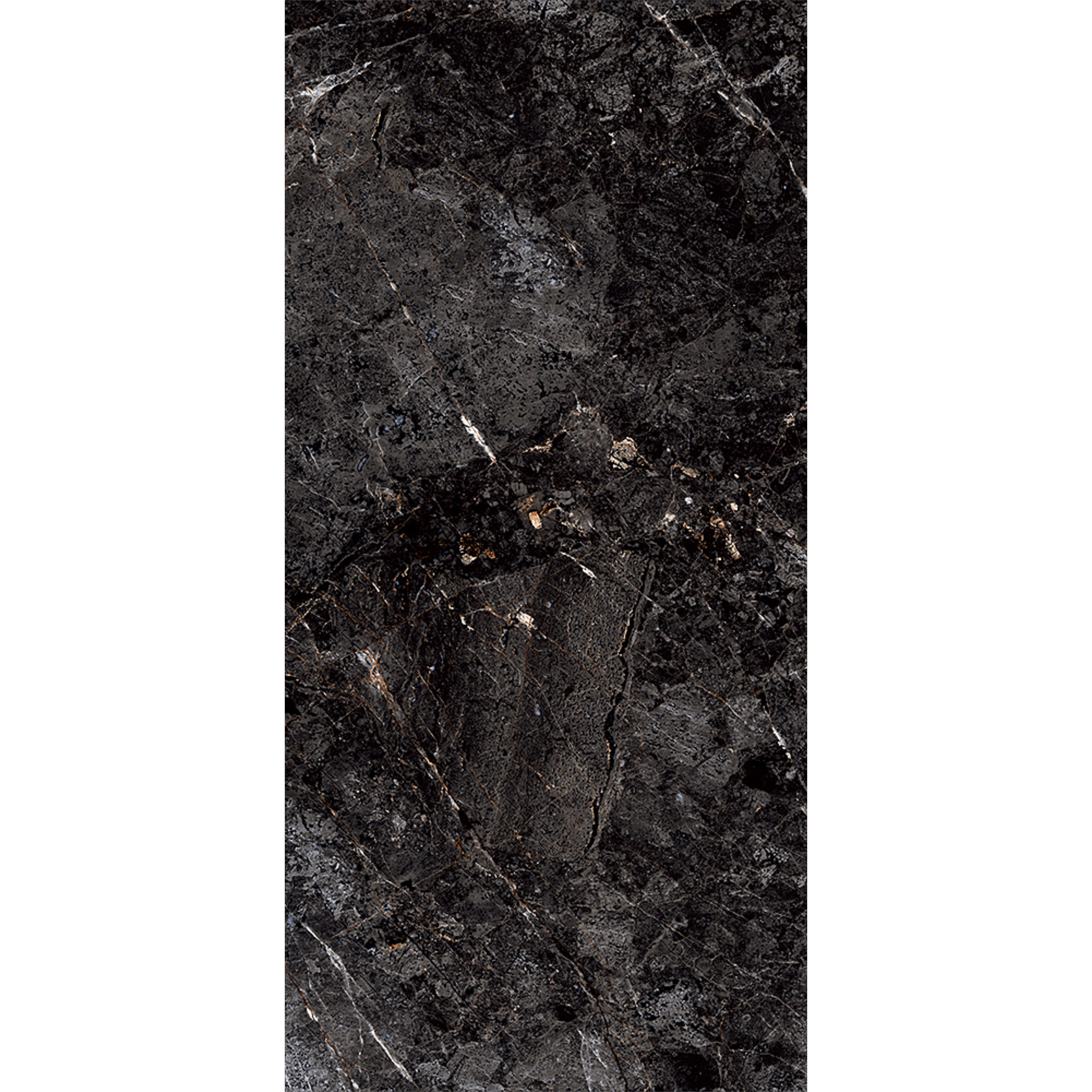  Africano Nero 80x160cm high glossy porcelain tile in deep black stone look. Durable 09mm finish, perfect for modern luxury interiors and statement walls.