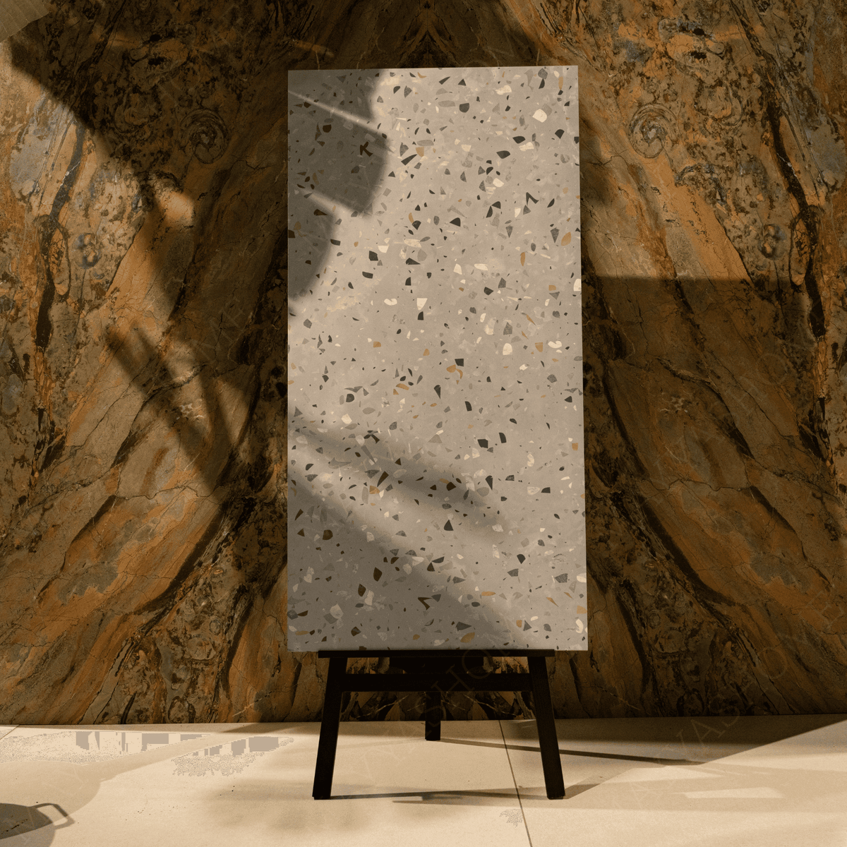 Amata Smoke tiles (60x120cm, 9mm) feature a Carving Matt finish with a soft smoke-grey design. These Porcelain tiles are perfect for Indoor Floors and Walls, offering a sleek, textured look. The carving matt surface enhances the tiles' subtle elegance, creating a modern and calming atmosphere suited for both residential and commercial interiors.
