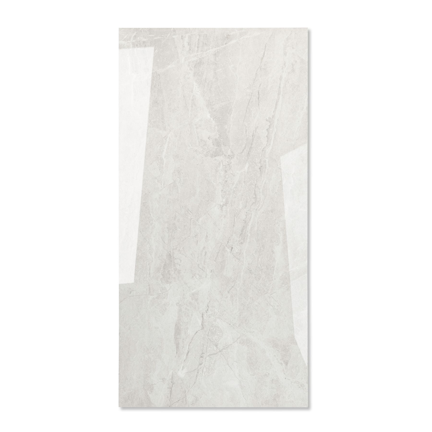 Androsh Grey glossy stone effect porcelain tile 60x120cm with 9mm thickness offers modern grey tones for elegant interiors.