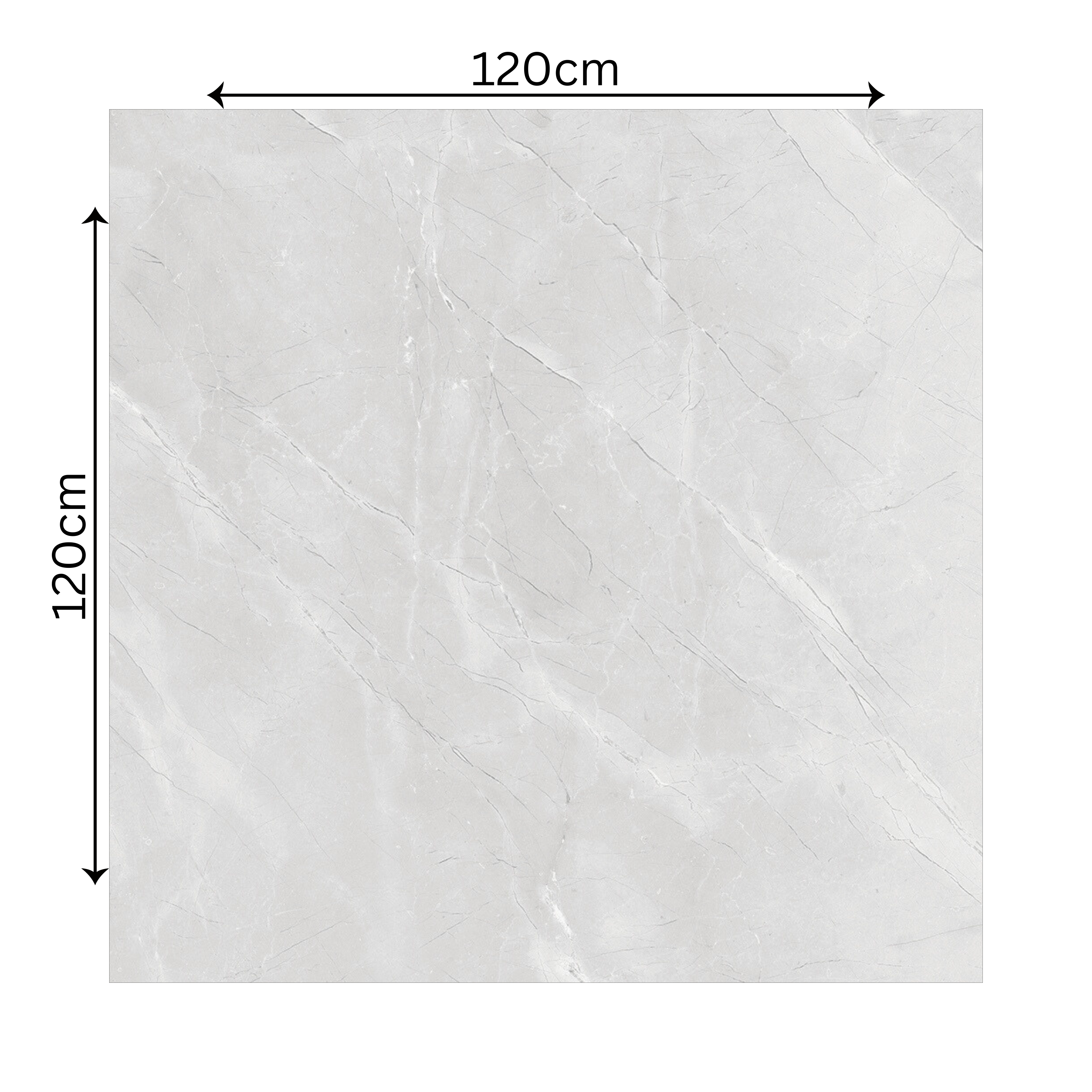 BURBERRY BIANCO – 120x120cm glossy porcelain tile with a soft white marble look. Premium large format surface for sophisticated modern interiors.