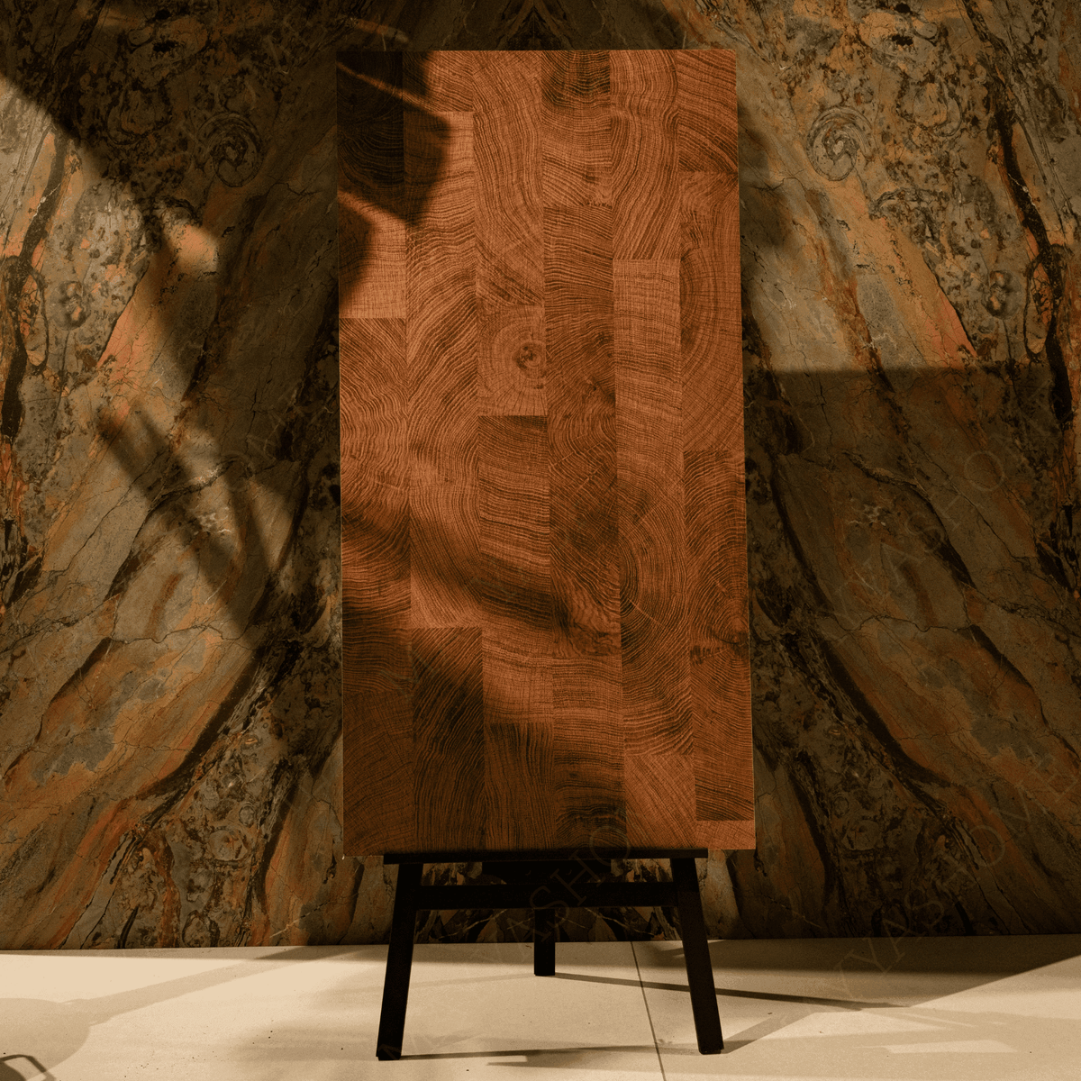 Base 9008 tiles (60x120cm, 9mm) feature a Carving Matt finish with a deep charcoal hue. Designed for Indoor Floors and Walls, these Porcelain tiles offer a sophisticated, textured appearance. The carving matt surface adds depth, making them an excellent choice for creating a contemporary and refined space in both residential and commercial interiors.