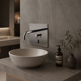 Battery-powered electronic basin mixer with built-in installation and chrome finish. Touchless, water-saving faucet for modern UAE washrooms.