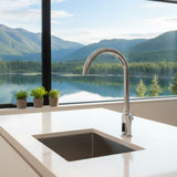 Battery-powered sensor mixer tap with swivel spout, chrome finish and water-saving flow control. Ideal for hygienic commercial and residential washrooms.