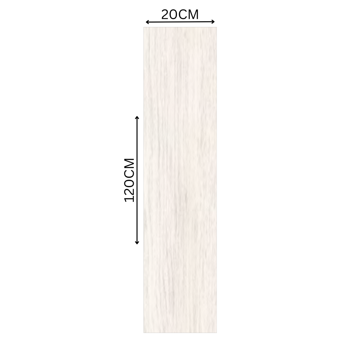  CIAZ WHITE 20x120cm porcelain tile features a matte white wood look, 09MM thick—perfect for clean, modern spaces needing brightness and durability.