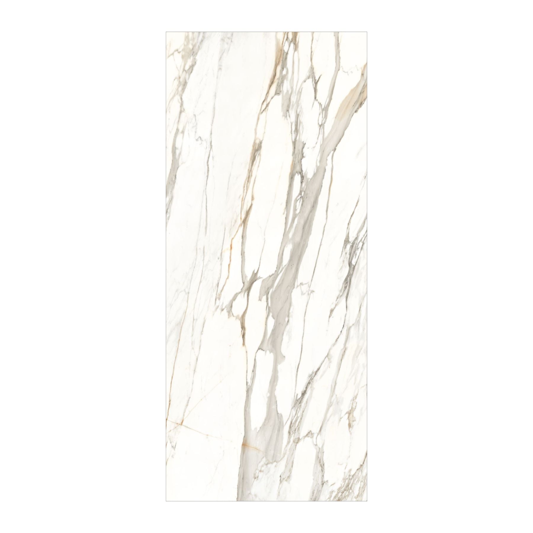 Calacatta Jewel Lush Crisp Colorbody porcelain slab 120x280cm, 9mm thick, with an elegant Calacatta marble look for refined floors, walls and interiors.