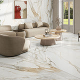 Calacatta Jewel Lush Crisp Colorbody porcelain slab 120x280cm, 9mm thick, with an elegant Calacatta marble look for refined floors, walls and interiors.