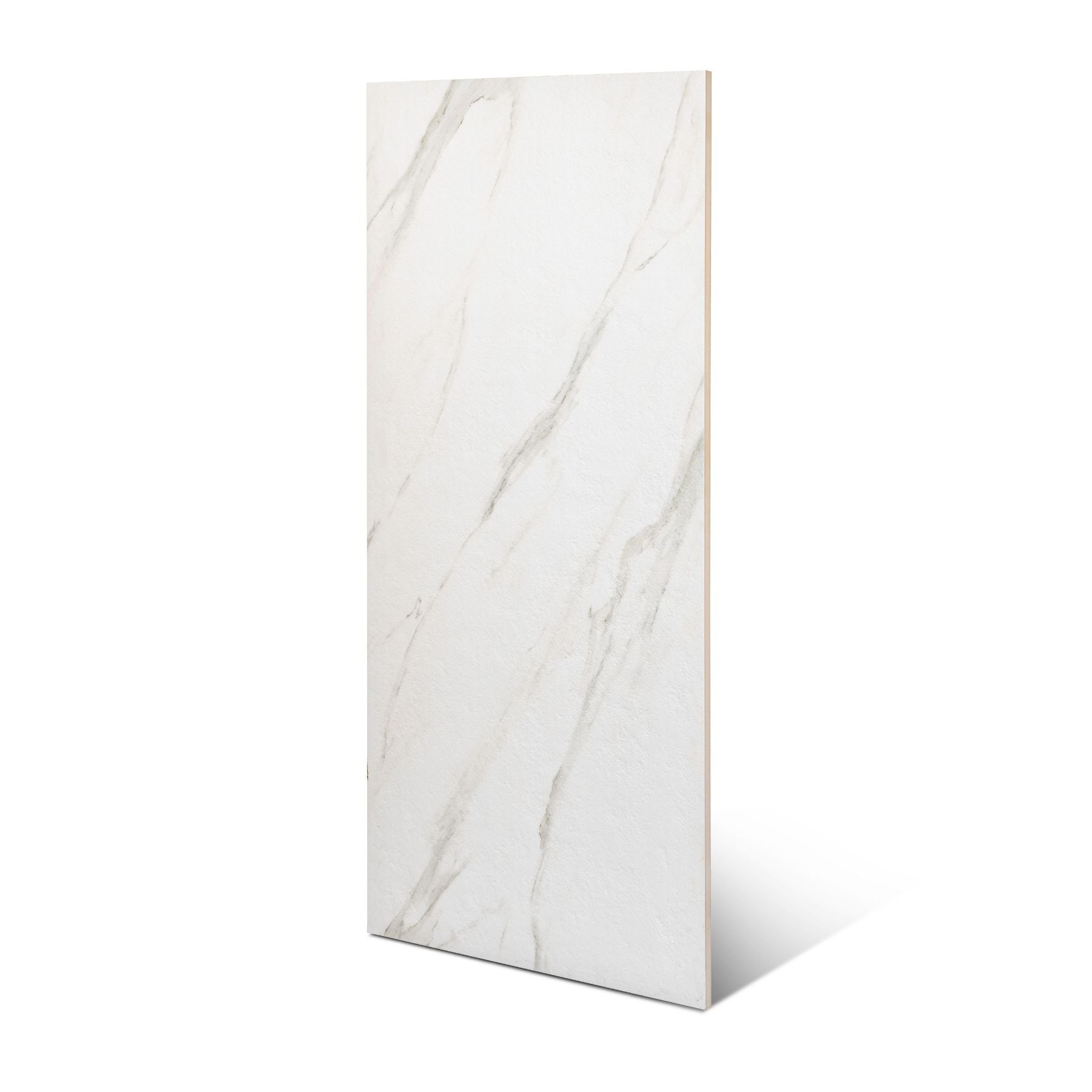 Calacatta Nexa matt porcelain tile 60x120cm x 2mm featuring elegant marble veining. Premium large format tile ideal for luxury floors and walls.