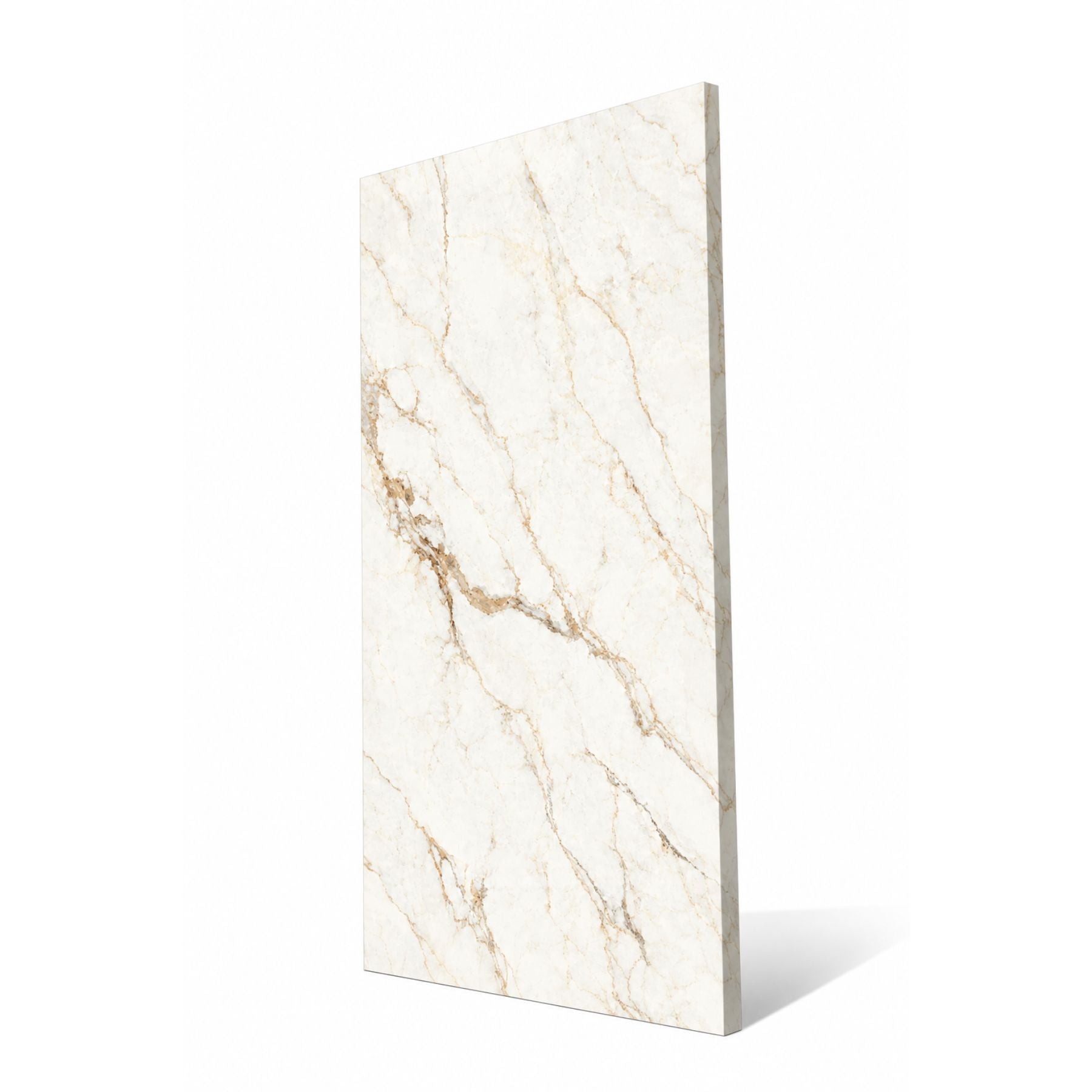 Calacatta Perlato Crystal Polish Colorbody porcelain slab 120x280cm, 9mm thick, featuring Random 03 Calacatta marble look for premium floors, walls and interiors.