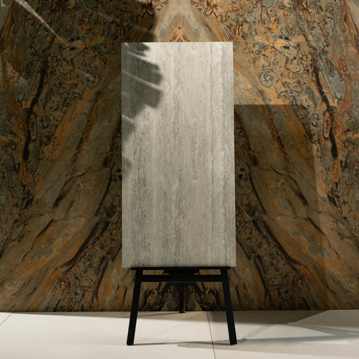 Classic Roma Travertino Grey porcelain tile 60x120x2 with matt finish. Elegant travertine stone look tile ideal for modern floors and walls in luxury interiors.