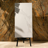 Cloud White porcelain tile in 60x120cm size with soft marble effect, clean white tones and durable 9mm thickness for walls and floors.