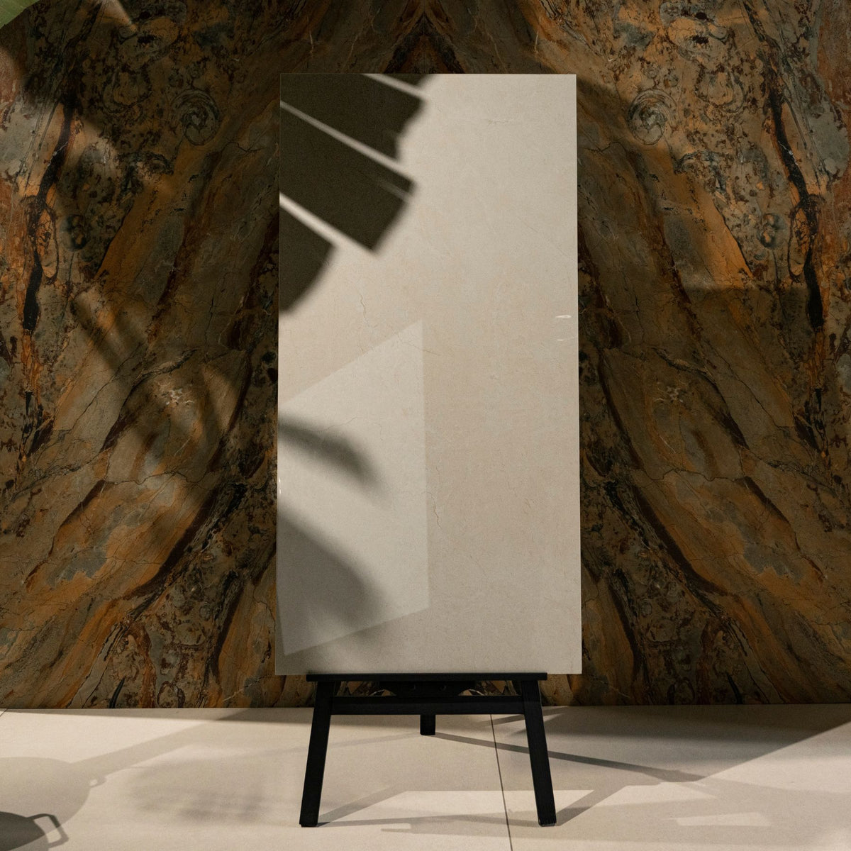 Crema Marfil glossy marble effect porcelain tile 60x120cm with 9mm thickness, perfect for elegant and timeless interiors.