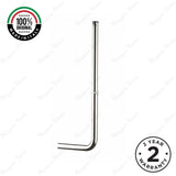 External telescopic L-shaped exhaust pipe with Ø30mm outlet for exposed plumbing systems. Ideal for commercial, hospitality and residential bathroom projects in UAE.