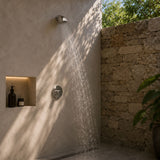 Fixed jet anti-hanging shower head with wall-mounted design, G1/2 male connection and water-saving flow limiter options. Ideal for secure facilities across UAE.