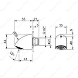 Fixed jet anti-hanging shower head with wall-mounted design, G1/2 male connection and water-saving flow limiter options. Ideal for secure facilities across UAE.