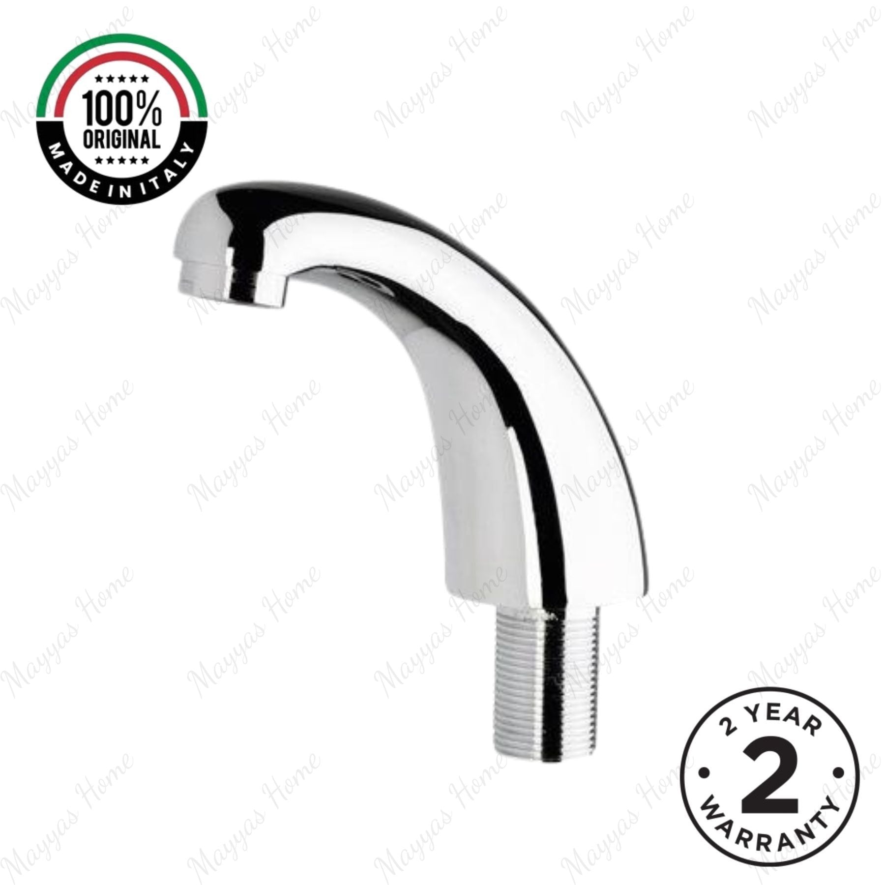 Fixed washbasin spout for above-counter installation with G1/2 male connection and flow limiter options. Ideal for hotels, offices and commercial bathrooms in UAE.