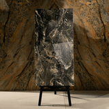 Florance Black porcelain tile 60x120cm 9mm thickness, black marble look design, durable porcelain tile for modern luxury floors and walls.