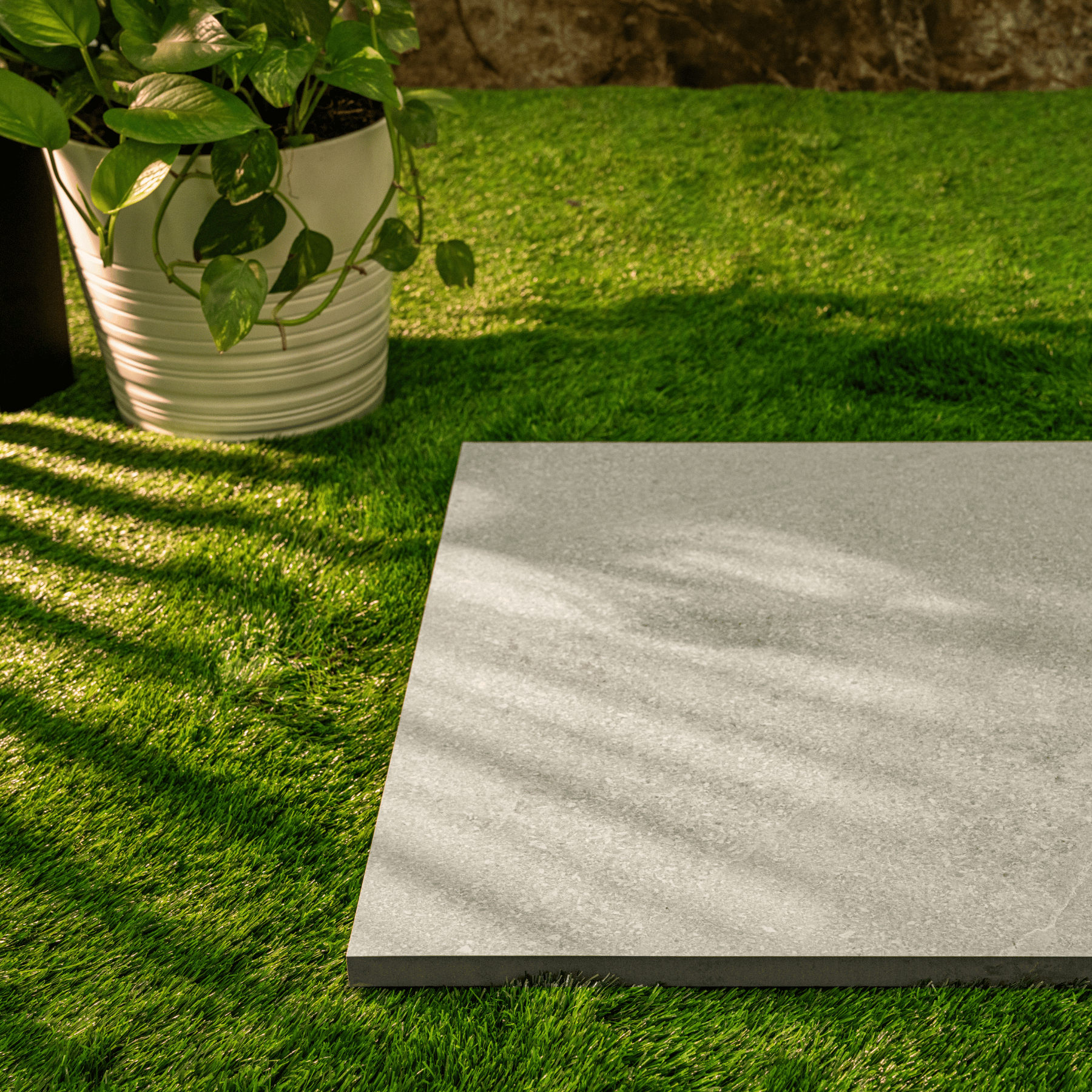 Getaffee Beige porcelain tile 60x120cm 20mm thickness, beige stone look design, durable porcelain tile for indoor and outdoor floors.